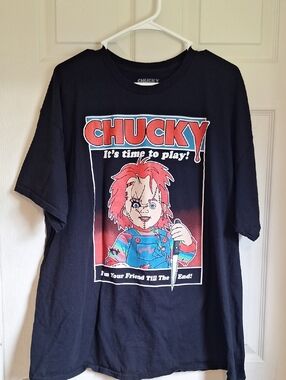 Chucky Men's Black Graphic Tee - 'It's Time to Play'